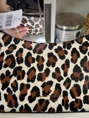 kate spade Leopard-Print Shoulder Bag in Brown, Black & Cream, NWT, never worn